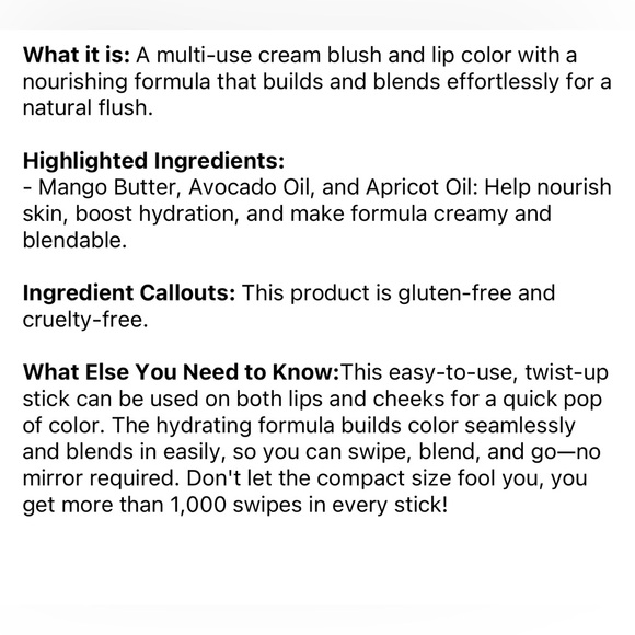 MILK Makeup Lip Cheek Cream Blush Stick FLIP 🪞 NEW Full Size - Picture 7 of 7